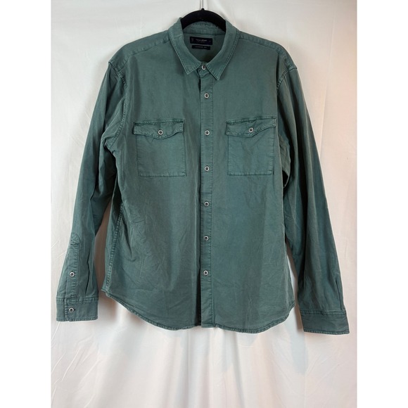 Lucky Brand Men's Green Long Sleeve Large Button Down Shirt Classic Fit Casual - Picture 5 of 7